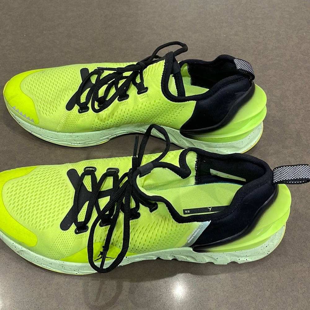 neon yellow Nike Jordan Running shoes
